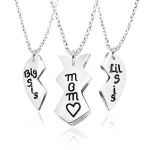 lot 91123 image: 3pcs Stainless Steel Mother Daughter Pendant Necklace - Mom Big Sister Little Sister (Necklace) (Necklace)
