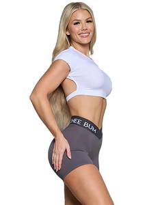 lot 91142 image: Pchee Bum Workout Shorts for Women - Pchee Pro V Waist Yoga Gym Shorts, Plus Size Shorts, Clothing Spandex Shorts, Womens Biker Shorts, Scrunch Butt Shorts for Women (Black, Medium)