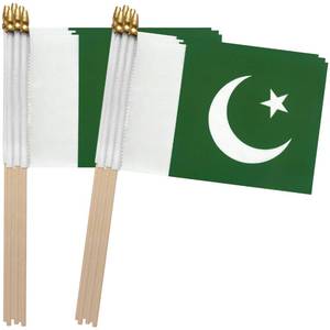 lot 91146 image: TSMD Pakistan Stick Flag Pakistani Small Mini Hand Held Flags,5x8 Inch,12 Pack