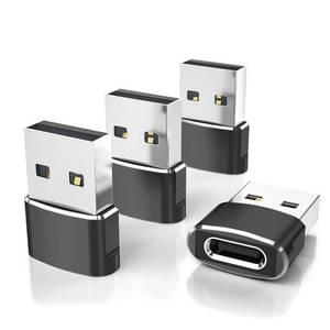 lot 91166 image: Elebase USB to USB C Adapter 4 Pack,Type-C Female to A Male Charger Converter for iPhone 16 15 14 13 Plus Pro Max,Apple Watch 10,iWatch 8,Airpods,iPad 9 Air 5 Mini 6,Car,Samsung Galaxy S23 S24 Ultra