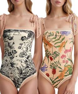 lot 86602 image: Reversible Floral Sexy One Piece Bathing Suit for Women One Piece Swimsuit Womens One Piece Swimsuits Womens Pink S