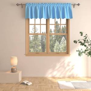 lot 86618 image: Valance Curtain 16 inches Long Kitchen Window Curtain Over Sink Sky Blue Living Room Darkening Rod Pocket Triple Weave Small Short Little Mini Bathroom Window Curtain Topper Valance Bedroom 1 Panel