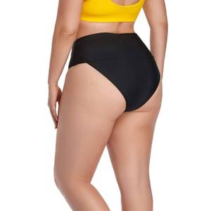 lot 86619 image: Zohamung Womens Retro Brazilian Cheeky High Waisted Wide Band Bikini Bottoms Bathingsuits Briefs(BK,L) 2024