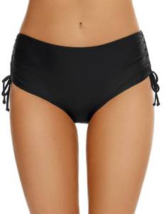 lot 86621 image: Bonneuitbebe Womens Bikini Bottoms Full Coverage Swim Bottoms Mid Waisted Bathing Suit Bottoms Swimsuit Bottoms Black