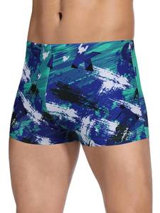 lot 86632 image: K898 Mens Square Leg Swimming Jammer Shorts UPF50,Men Swimsuit Swim Jammers Fabric Shape Retention (Green&Blue,M)