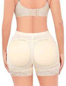 lot 86635 image: DERCA Butt Enhancer Hip Pads Lace Padded Boyshorts (#c27 Beige-padded,Large)