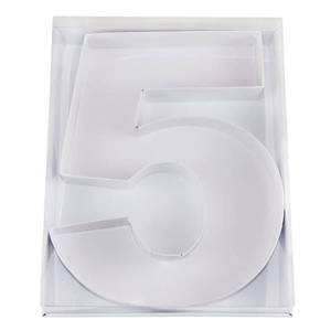 lot 86642 image: WENPACK 12 Cardboard Number Shaped Mache Decorative Charcuterie Board Fillable Sweets Candy Box with Clear Lid (White, 5)