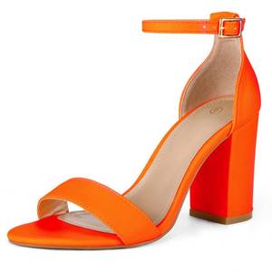 lot 86644 image: COASIS Womens Chunky Block Heels Open Toe Ankle Strap 3.5 Inch Heeled Sandals