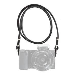 lot 86646 image: CANPIS Genuine Slim Leather Camera Neck Shoulder Strap compatible with Fujifilm Sony Olympus Lecia, Vintage Leather Camera Strap (Black Color)
