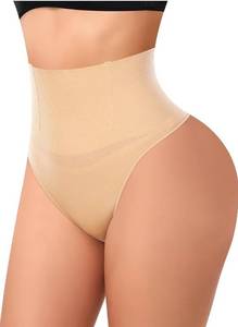 lot 86670 image: Womens Thong Shapewear Mid to High Waisted Shaper Thong WN0017(03#C Beige#no steel bone,Medium)