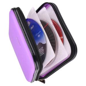 lot 86754 image: XiongYe CD DVD Wallet, 32 Capacity Heavy Duty, DVD CD Case Holder for Car, Portable DVDVCD Storage Disk, Hard Shell Sturdy case , Car CD Disk Holder, Booklet, Blu-ray Wallet (32 Capacity,Purple)
