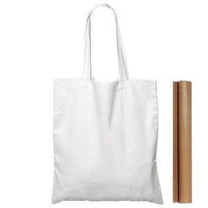 lot 86768 image: NPBAG 5 Pack 15 X 16 White Cotton Tote Bags, Lightweight Blank Bulk Cloth bags with 1pc of PTFE Teflon Sheet