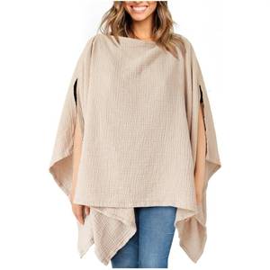 lot 86769 image: Konssy Muslin Nursing Cover for Breastfeeding, 360° Full Privacy Breathable 100% Cotton Breastfeeding Cover, Multi-use Carseat Canopy