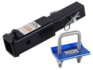 lot 86778 image: TOPTOW Hitch Extender, Fits for 2 inch Receiver, 8.5 inch Extension Length, Anti-Rattle Bolt, with Hitch Pin Kit and Anti Rattle Stabilizer