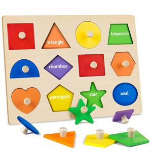 lot 86802 image: Roberly Shape Wooden Puzzles for Toddlers 1-3, Montessori Toys Peg Puzzle Geometric Color Matching Board for Girls Boys 12-18-24 Months Preschool Learning Educational Toys Birthday Gifts for Kids
