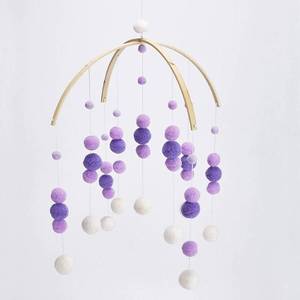 lot 86813 image: Baby Crib Mobile,Baby Mobile Crib Felt Ball Hanging Toys Pendant Wind Chimes Decorations,Gifts for Newborn,Nursery Decor for Girls Boys(Purple)