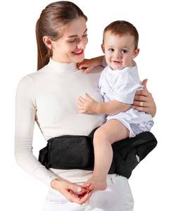 lot 86826 image: Baby Hip Seat Carrier, GROWNSY Ergonomic Hip Seat Baby Carrier with Multiple Pockets, Adjustable Extended Waistband for Newborns & Toddlers up to 50 lbs, Black