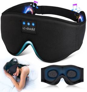 lot 86840 image: LC-dolida Sleep Headphones, 3D Sleep Mask Bluetooth Wireless Music Eye Mask, Sleeping Headphones for Side Sleepers Sleep Mask with Bluetooth Headphones Ultra-Thin Stereo Speakers Perfect for Sleeping