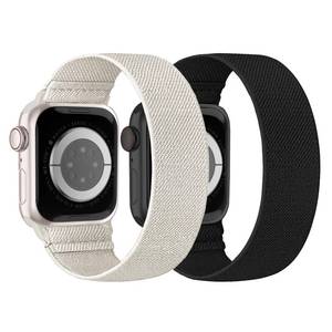 lot 86841 image: Stretchy Nylon Solo Loop Bands Compatible with Apple Watch Band 38mm 40mm 41mm 42mm 44mm 45mm 49mm iWatch Series 9 8 7 SE 6 5 4 3 2 1 Ultra 2 SE, Sport Elastic Strap Wristband for Women Men, 2 Pack