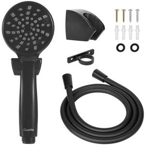 lot 86846 image: RV Shower Head Replacement, Water Saving High Pressure RV Shower Head with Hose Guide Ring, Shower Holder, Camper, Van, Travel Trailer, Motorhome, Boat, Brushed Nickel