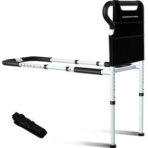 lot 86859 image: KingPavonini Bed Rails for Elderly Adults Safety - Adjustable Bed Cane with Non-Slip Ergonomic Handle and Storage Pocket, Stable Bed Assist Rails for Seniors Hold up to 300 Lbs, Tool-Free Assembly