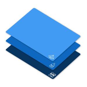 lot 86861 image: ZVP Plastic Cutting Boards Mats for Kitchen, Flexible Cutting Board for Cooking, Non Slip Cutting Mats with Food Icon, Dishwasher Safe, BPA Free, Gradient Blue Set of 5