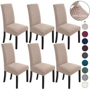lot 86872 image: NORTHERN BROTHERS Dining Room Chair Covers Set of 6, Removable Washable Chair Covers for Dining Chairs Stretch Parson Chair Slipcover, Khaki