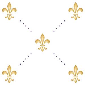 lot 86882 image: Stencils for Walls Fleur de Lis Stencil, 11.5 x 11.5 inch (L) - Allover Wallpaper Vintage French Fleur de LYS Wall Stencils for Painting Template