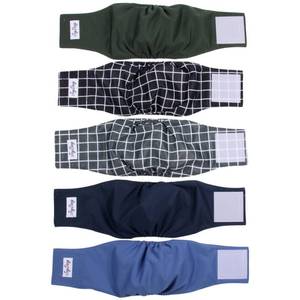 lot 86908 image: JoyDaog Reusable Dog Belly Bands for Male Dogs Diapers,5 Pack Premium Washable Dog Diapers Male Doggie Nappies Wrap,XL