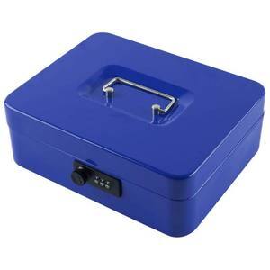lot 86909 image: KYODOLED Large Cash Box with Combination Lock,Safe Metal Box for Money, Storage Lock Box with Money Tray,9.84x 7.87x 3.54 Blue Large