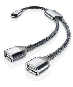 lot 86922 image: Basesailor USB C Male to Dual USB Female Cable Splitter 1FT,Thunderbolt 3 to Double Type A 2.0 OTG Adapter Cord Converter Multiple Hub for iPhone 15 Max,MacBook Pro,iPad Air 4 5 Mini 6,Surface GO,S23