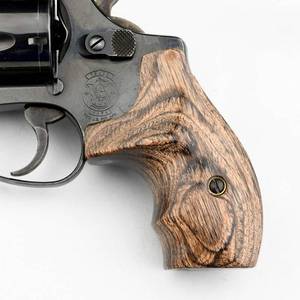lot 86927 image: ALTAMONT - S&W J ROUND Revolver Grips - Boot - Real Wood Gun Grips fit Smith & Wesson J Frame Round Butt .38 Special and 9mm Revolvers - Made in USA - Walnut - Engraved