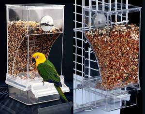 lot 86934 image: Kenond Automatic Bird Feeder, No Mess Bird Cage Finch Foraging Feeders, Acrylic Parrot Integrated Seed Feeder, Transparent Food Container Cage Accessories for Small Birds Parakeet Canary Lovebirds