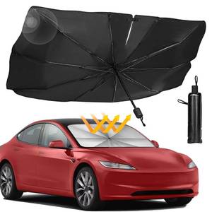 lot 86945 image: Sedan SUV Car Sun Shade for Windshield UV Rays and Heat Sun Visor Protector,Velcro Tapered Edge Opening,Foldable Windshield Sun Shade Umbrella,Keep Car Cool,Easy to UseStore,57x 30
