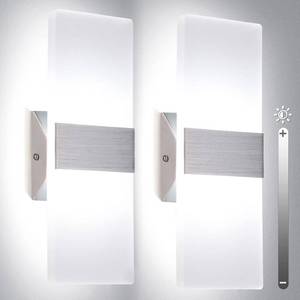 lot 86946 image: TRLIFE Modern Wall Sconces, Dimmable Wall Sconces Set of 2 Wall Mounted Lights 12W 6000K Cool White Hardwired Wall Sconce Lighting for Bedroom Bedside Bathroom Living Room Stairway Hotel(2 Pack)