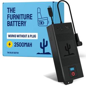 lot 86953 image: The Blue Cactus Universal Battery Pack for Reclining Furniture with LCD Display - 2500mAh Recliner Battery Pack Rechargeable � Recliner Power Supply for 2-Pin Motion Furniture - Battery Only - Retail $123.81