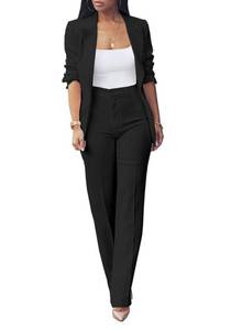 lot 86969 image: HuiSiFang Womens Fall Fashion 2 Piece Blazer Sets Open Front Blazers and Slim Fit Pants Suits Set