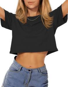 lot 86974 image: St Patricks Day T Shirts Green Clover Pattern Crop Top for Women Trendy Short Sleeve Tees Casual(Green Lip Clover,L)