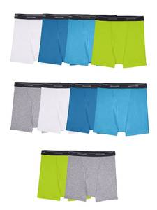 lot 87006 image: Fruit of the Loom Boys Big Toddler Boxer Briefs, Tag Free & Breathable Underwear, Multipacks, 10 Pack-Assorted Colors, X-Large