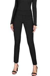 lot 87045 image: Hybrid & Company Women��s Super Comfy Ultra Stretch with Full Elastic Waist Pull On Millennium Twill Pants Black