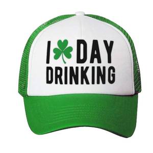 lot 87061 image: Trucker Hat I Love Drinking Shamrock St Patricks Patty Irish Polyester Snapback Baseball Cap for Men & Women Kelly Green 1 Size