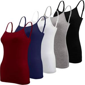 lot 87079 image: BQTQ 5 Pcs Womens Camisole Tank Top Undershirt Spaghetti Strap Basic Camisoles, XXL