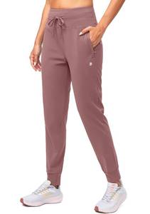 lot 87084 image: G Gradual Womens Fleece Lined Joggers High Waisted Water Resistant Thermal Winter Sweatpants Running Hiking Pockets(Dusty Rose,L)