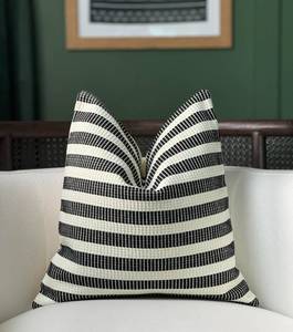 lot 87175 image: Homeculture Dalsand Throw Pillow Cover  100% Cotton  Woven Using Popular Jacquard Method  18x18 in. (Midnight)