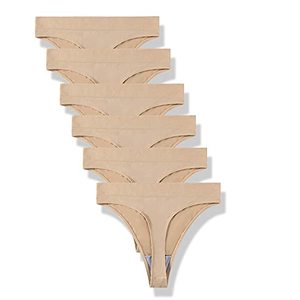 lot 87190 image: GRANKEE Womens Breathable Seamless Thong Panties No Show Underwear 6 Pack(Skin 6 Pack S)