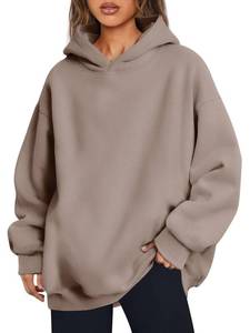 lot 87199 image: Trendy Queen Hoodies for Women Oversized Hooded Sweatshirts 2024 Loose Fall Winter Outfits 2024 Fleece Casual Soft Pullover CoffeeGrey M
