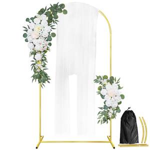 lot 87208 image: GILPWA Arch Backdrop Stand, 6.6FT Wedding Arch, Stable Balloon Arch Frame for Baby Shower Birthday Wedding Party Garden Floral Balloon Arch Background Decoration, Gold