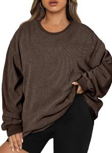 lot 87215 image: Eytino Plus Size Sweatshirt for Women Long Sleeve Colorblock Pullover Top 2024 Trendy Fall Clothes,1X Desert Palm