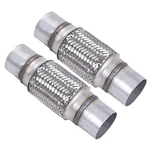 lot 87245 image: FGJQEFG 2PCS Exhaust Flex Pipe Stainless Steel Braid 2.5Inch x 6Inch wEnds 10Inch Long Heavy Duty