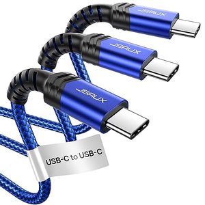 lot 87246 image: JSAUX 3-Pack USB C to USB C Cable 100W 10ft6.6ft3.3ft Compatible for iPhone 16 15 Pro Max Plus, Samsung Galaxy S24 S23 S22, CarPlay, iPad Pro, Type C to Type C Charger Cable Fast Charging -Blue
